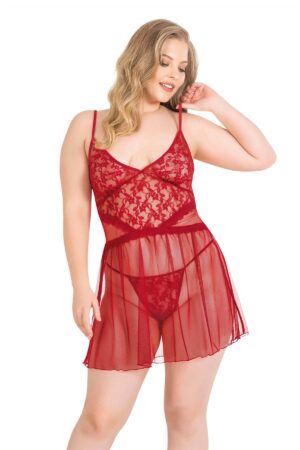 Deluxerie Plus Size Babydoll Set Perla