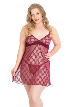 Deluxerie Plus Size Babydoll Set Primrose